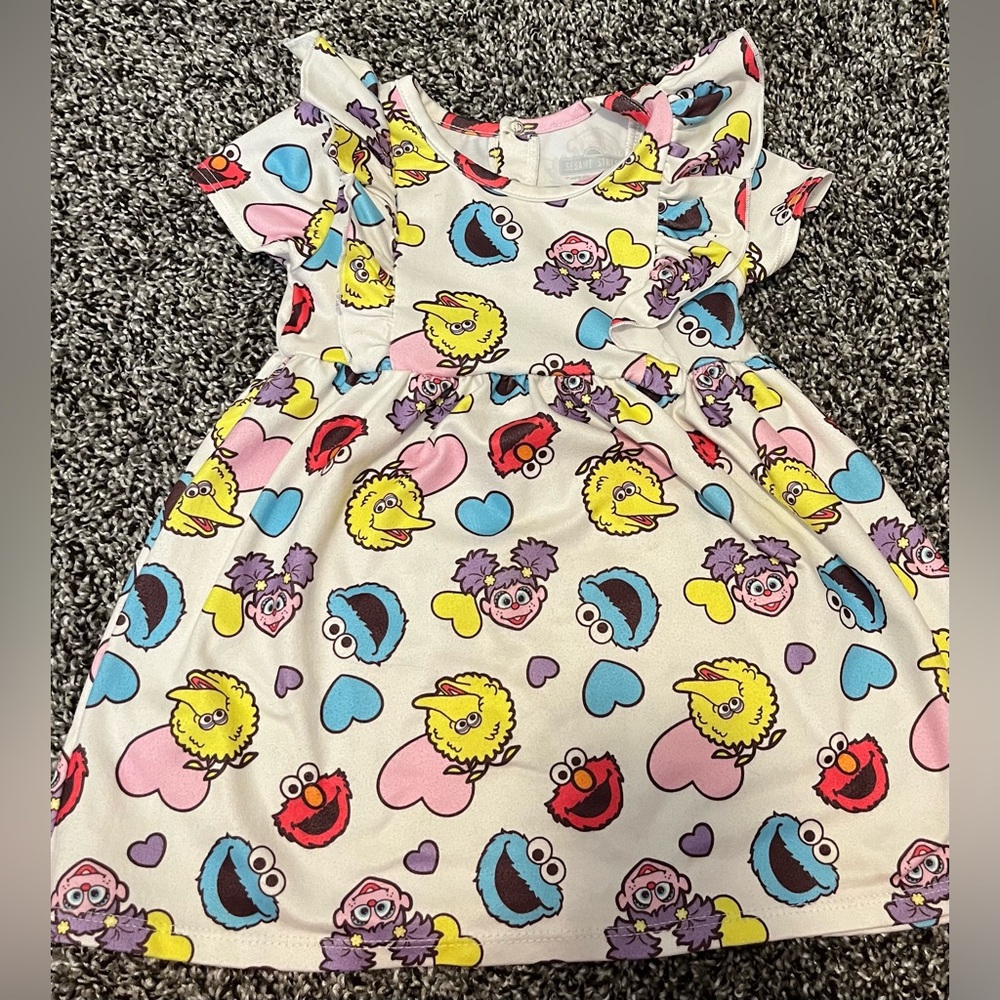 Colorful Cartoon Character Kids Dress